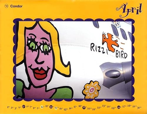 Poster Plakat James Rizzi Condor Kalender 1998 April Bird auf Boeing 757 PopArt