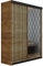 KIER FURNITURE Mehrzweckschrank Malani 138 Schiebetürenschrank - Eleganter Kleiderschrank Schrank Garderobe Spiegel - Wohnzimmerschrank Schiebetüren - Eiche Craft Gold 138x205x59 cm