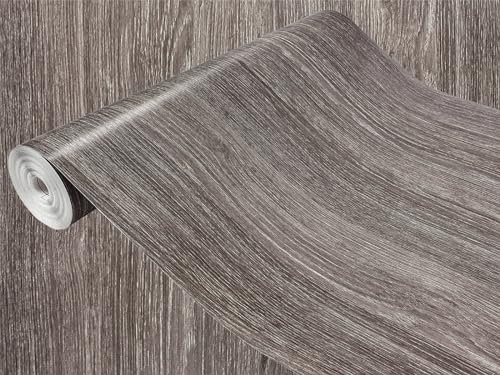 DecoMeister Vinilo Adhesivo Para Muebles Pared Cocina Imitación de Madera de Roble Gris Nácar Papel Autoadhesivo Para Forrar En Rollo Lámina Decorativa Decoración Para Puertas Armarios 90x25 cm
