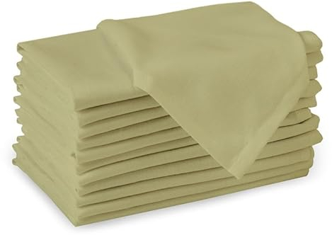 Encasa Baumwollstoffservietten | 12er-Set | Größe 43x43 cm | Salbeigrün Volltonfarbe | Waschmaschinenfest