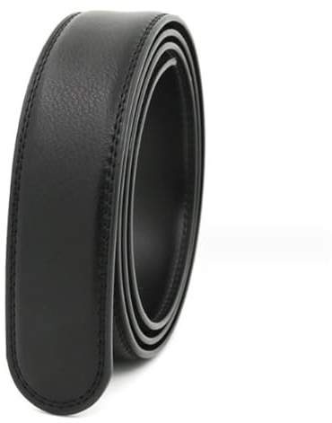 Yorggvel Herren Gürtel Ohne Schnalle Erweiterter Gürtel,Ratsche Automatik Gürtel Echt Leder für Männer,Breite 3.5CM (Länge 150cm, schwarz)