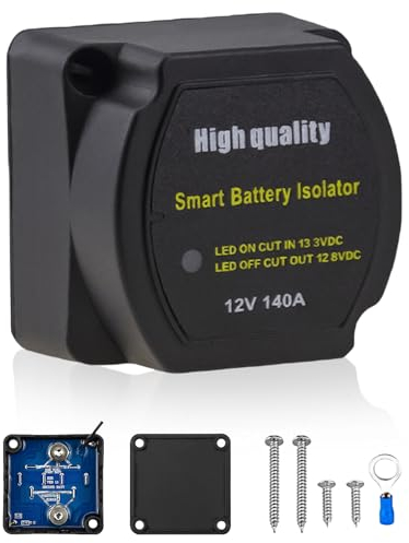 Molbory 12V/140A BSR vollautomatisches Batterie Trennrelais, Dualer Batterietrenner, Voltage Sensitive Relay Spannungsgesteuertes Trennrelais für Auto, Wohnmobil, Boot