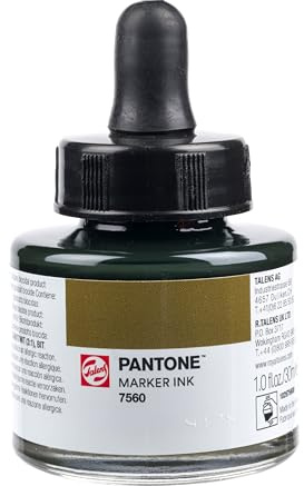 Talens | Pantone Marker-Tinte 30 ml 7560 | Flüssige Tinte + Marker-Nachfüllung | Wasserbasierte, pigmentierte Tinte in 108 Pantone-Farben