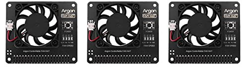 MANDDLAB 3X Argon Fan HAT for / 3 Cooling Fan with Software Adjustable Speed / 40mm Big Fan for Raspberry Pi4