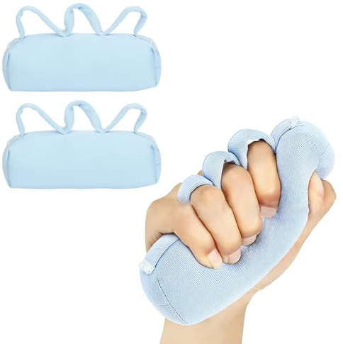 2 Pezzi Palm Protectors, Mano Contracture Ortesi, Palm dito splitter, Soft Palm Cuscini per Finger contratture prevenzione, Fit mano destra o sinistra, Cuscinetto separatore per dita