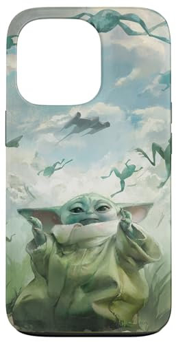 iPhone 13 Pro Star Wars Grogu Floating Frogs and N-1 Starfighter Sky Case