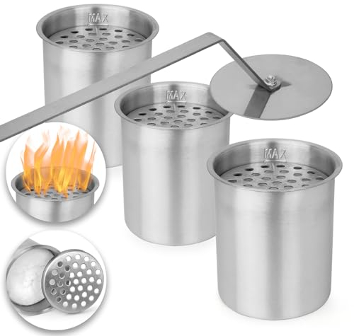 Moritz 3X Edelstahl Dose Ethanol 450 ml + Flammenkiller Bioethanol Brenngel Dose Tischkamin Tischfeuer Kamin