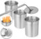 Moritz 3 latas de acero inoxidable de etanol de 450 ml + quemador de bioetanol de gel combustible para chimenea de mesa