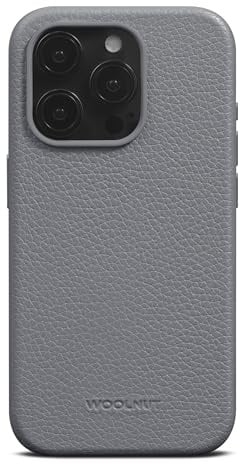 Woolnut Leder Hülle Case für iPhone 15 Pro (Action Button) - Grau