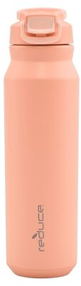 REDUCE 32 oz Hydrate Pro Stainless Steel Insulated Water Bottle - Flip Top Leak-Proof Lid, Dishwasher Safe, BPA-Free, Dual Wall Vacuum, Keeps Drinks Cold for 48 Hrs, Cup Holder Friendly - Sedona