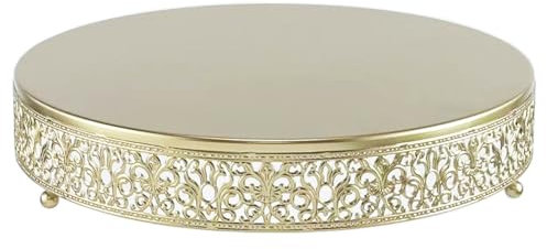 FEICTPOX Cake Stand, Metal Round Cupcake Dessert Stand Cake Display Holder for Wedding Party Birthday Baby Showers Anniversary (14‘’ Gold)