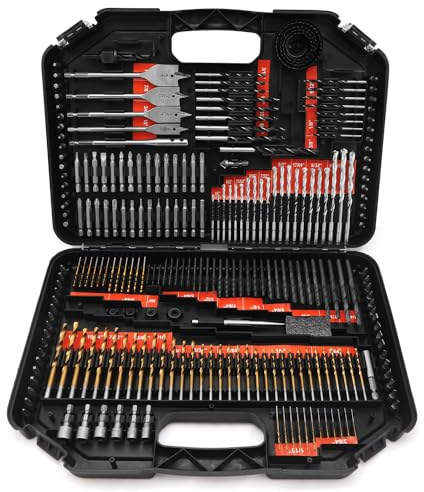 Drill Bit Set and 246 Pcs Drill kit,Full Multipurpose Drilling and Impact Driver Combo Kit for Cordless Drill,Concrete,Metal,Masonry Drilling and Wood