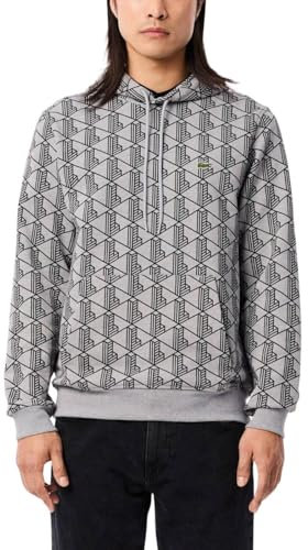 Lacoste Sweat-shirt SH2855 pour homme (lot de 1), Argenté/noir, M
