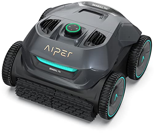 AIPER Seagull Pro Robot Limpiafondos Piscina Inalámbrico, Piscina Limpiafondos y Paredes Dura hasta 150 Minutos,Motor Cuádruple, Navegación Inteligente, Ideal para Piscinas Enterradas de hasta 150㎡