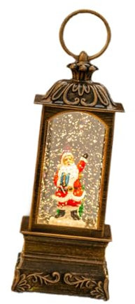 Fenteer Adorno navideño de Bola de Nieve, decoración navideña, Caja de música navideña para repisa, Papá Noel