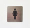 Pandiui23 | Señal Adhesiva aluminio, Señal Adhesiva WC Mujer, Cartel adhesivo WC Mujer - Grosor 0.6 mm - Diámetro Ø 100 mm - Aluminio (Señal Baño Mujer)