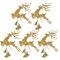 OATIPHO Rentier Weihnachtsanhänger, 5 Stück Christbaumschmuck Weihnachtsbaum-Hängedekoration Weihnachtsbaumglocken Mini-Weihnachtsanhänger Kreative Weihnachtsglocke Miniaturen Heimdekoration (Golden)