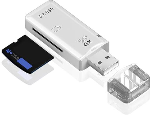 Gments USB XD Card Reader For Fuji and Olympus Cameras 128GB 2.0 XD Memory Card Adapter Up to 480MBs Easy to Read XD Picture Photo Card Adaptor Supports Windows + Mac, White