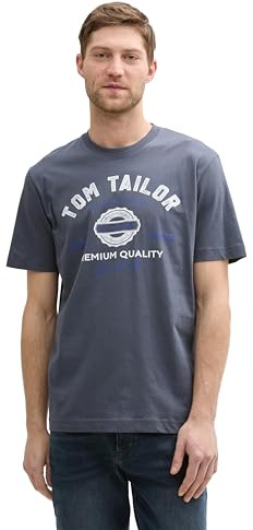 TOM TAILOR Herren T-Shirt aus Baumwolle mit Logo-Print
