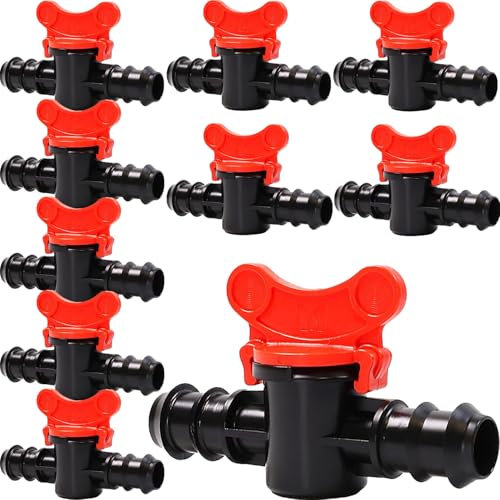 Lot de 10 robinets d'arrêt à boisseau sphérique 20 mm pour tuyau d'arrosage