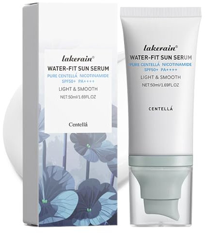 Centella Sunscreen SPF 50, Esencia Acuosa Crema Solar, Niacinamida Pura de Centella Asiática, Protector Solar, No Grasa, Fuerte Protección UV, Crema Solar Facial para Todo Tipo de Piel