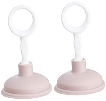 POPETPOP 2Pcs Heavy Duty Sink Plunger Set Suction Clog Remover for Bathroom and Kitchen Drains Sturdy Cleaning Tool Ergonomic Handle Light Pink