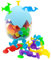 Jurcicat 48 Pièces Jouet Ventouse Silicone pour Jouets 3 Ans et Plus Jouets De Bain Jouets De Voyage avec Boîte De Rangement pour Réduire Stress Parents-Enfants Jeu Interactif