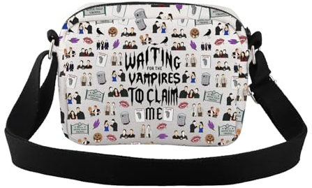 Vampire TV Show Inspired Gift Vampires to Claim Me Crossbody Bag Vampire Fan Gift Damon Salvatore TVD Merch Shoulder Bag, 25519 Claim Me Hc