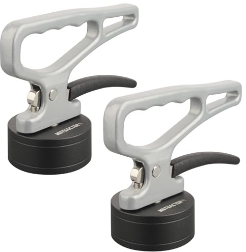 MUTUACTOR Set di 2 forti maniglie magnetiche manuali, potenti magneti al neodimio con impugnatura stabile per il trasporto, strumenti magnetici facili da staccare per afferrare oggetti in metallo