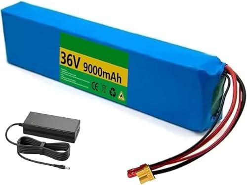 CUCKQUIC 36V 9Ah 10S3P Electric Bike Battery for Electric Scooters. 36V Li-Ion Battery for Electric Bikes, E-Bike Motors, Power 350W, 500W, 800W XT60