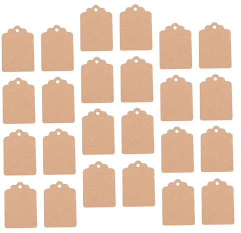 FONDOTIN Blanke Etiketten Anhänger 1000 Stück aus Kraftpapier | Beidseitig Unbedruckt, mit Loch für Schnur, Beige, Vielseitig Nutzbar, für Namen, Preise und Sendungen
