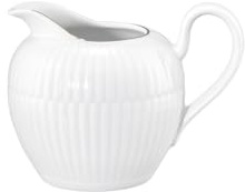 Seltmann Weiden Amina Milchkännchen 290 ml | Gießer für Milch & Sahne | Großes Kännchen mit feinem Reliefmuster | Porzellan, Spülmaschinenfest | Weiß mit Goldrand
