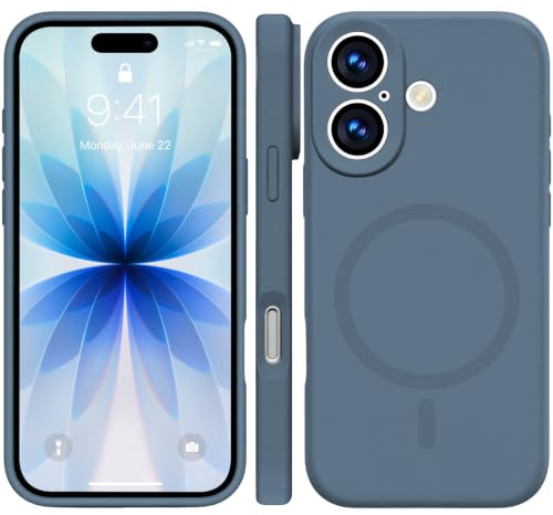Vaki Handyhülle für iPhone 17 Hülle, für Magsafe [Material-Upgrade] Soft Silicone Case mit Mikrofaserfutter Rundumschutz Kameraschutz, Stoßfest Fallschutz Schutzhülle für iPhone 17 Cover (Grau)