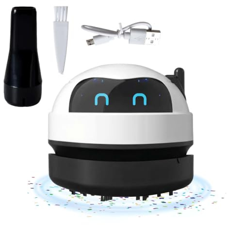 Homirty Mini Aspirateur de Table, USB Rechargeable Aspirateur de Bureau Poussière, Portable Mini Aspirateurs de Bureau sans Fil pour Ramasse Miette pour Table Bureaus Coussin Voiture Clavier (Noir)