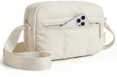 bagsmart Puffy Camera Bag, 2in1 Crossbody Bag for Compact Mirrorless Camera | Adjustable Lightweight Sling Bag Strap Photography Travel Case, Fits Sony, Canon, Fuji, Nikon Vlog Cameras & Lens