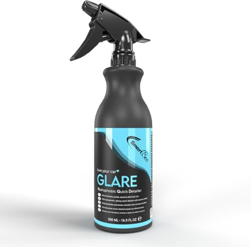 GLARE Hydrophobic Ceramic Effect Quick Polish 500ml – Ultra Gloss Spray Wax for Car Paint Protection, Water Repellent, UV Protection, Streak-Free Finish