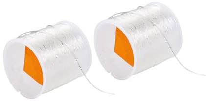 Klare, unsichtbare elastische Kordel mit TPU Textur für handwerkliches Schmuckdesign, Größe 0, 5 mm und 0, 8 mm, 60 Meter Rolle, flexibles Nähgarn