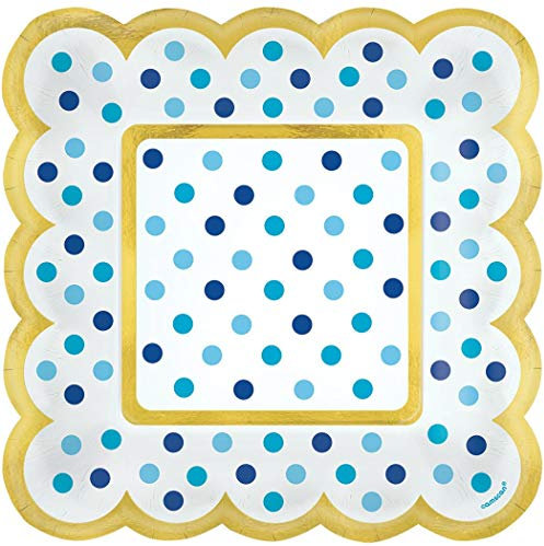 Amscan International- Plato de aperitivo, cuadrado, color azul (436001)