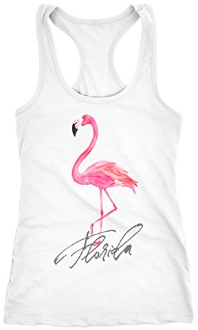 Neverless Damen Tank-Top Shirt Flamingo Seepferdchen Florida Watercolor