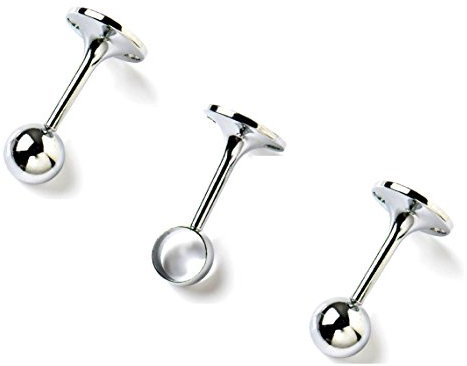 Merriway BH05076 Towel Rail Support Kit CP 2 x End Sockets and 1 x Centre Support 25mm