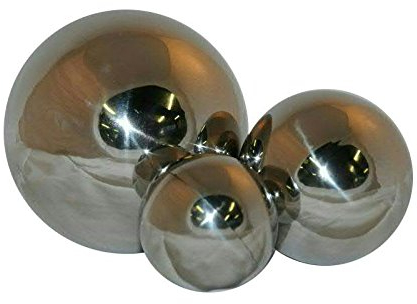 Klocke Gartendekoration Hochwertige Gartenkugel - Glänzend Silber & Poliert - Dekokugel & Schwimmkugel - Wetterfest & Frostsicher - Metall/Edelstahl - Metallkugel/Rosenkugel/Silberkugel/Teichkugel