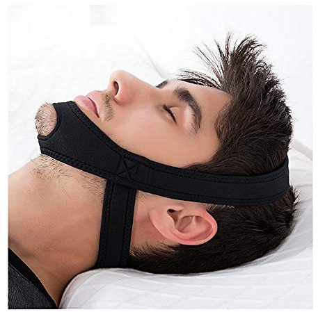 AJINGELA Gesundheit Einstellbar Anti-Schnarch-Kinnriemen Natürlich und sofort Schnarch Relief Einfach und effektiv Snore Remedy Kiefergürtel Stop Schnarchen Lösung(Schwarz)