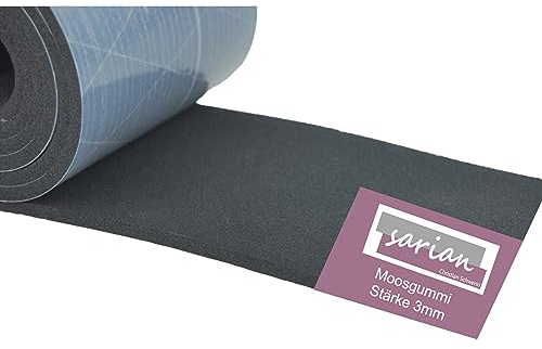 sarian Moosgummi selbstklebend Stärke: 3mm viele Größen Dichtband Dichtungsband Zellkautschuk