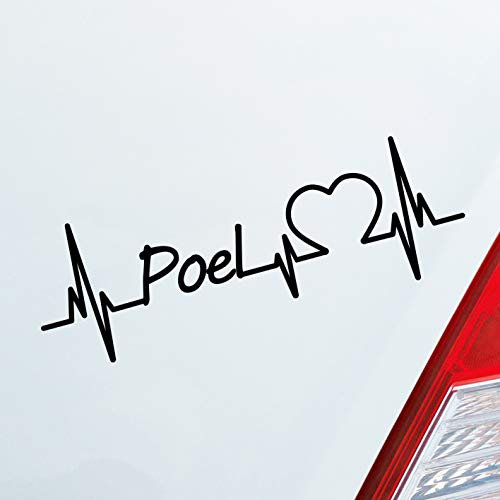 Hellweg Druckerei Poel Herz Puls Insel Island Ostsee Liebe Love Auto Aufkleber Sticker Heckscheibenaufkleber