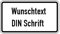 UvV Verkehrszeichen Zusatzschild 330 x 600 mm, Reflexfolie Klasse RA1, mit schwarzem Rand und Wunschtext