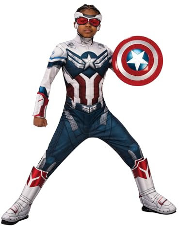 Rubies 702512M Marvel: the Falcon and the Winter Soldier Captain America Deluxe Costume Kids Fancy Dress, Boys, Multicolour, M: 5-7 Years Halloween