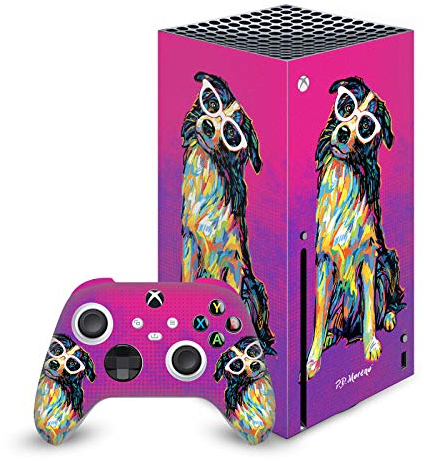 Head Case Designs Offizielle Zugelassen P.D. Moreno Border Collie Tiere II Vinyl Haut Gaming Aufkleber Abziehbild Abdeckung kompatibel mit Xbox Series X Console and Controller Bundle