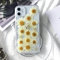 Tybiky iPhone 11 Case, Transparent Rubber Case Dried Flowers Handmade Protective Cover for Apple iPhone 11 Oblique Chrysanthemum White