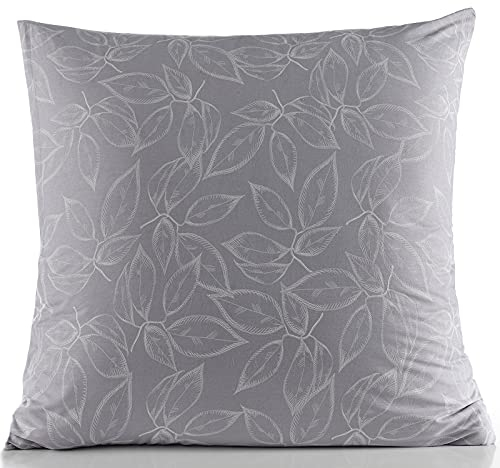 Kissenbezug Kissenhülle Kopfkissenbezug Pillow Cover Pillowcase 40x40 40x60 40x80 50x50 80x80 2er-Set Doppelpack 100% Baumwolle, Farbe: Grau Weiß, (Größe: 50 x 50 cm)