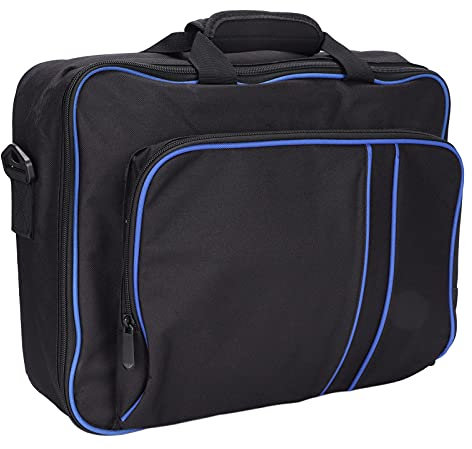 Annadue Carrying Case for PS5, Shockproof Waterproof Travel Bag Hard Shell Storage for PS5, for Console, Controllers, Game Cards, HDMI Cable and Accessories (Blue black)